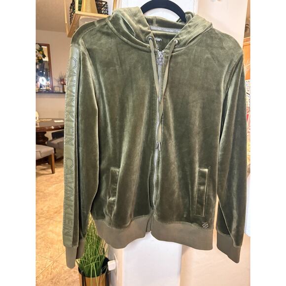 Calvin Klein Women's Olive Green Full Zip up Jacket Size XL - Picture 2 of 5